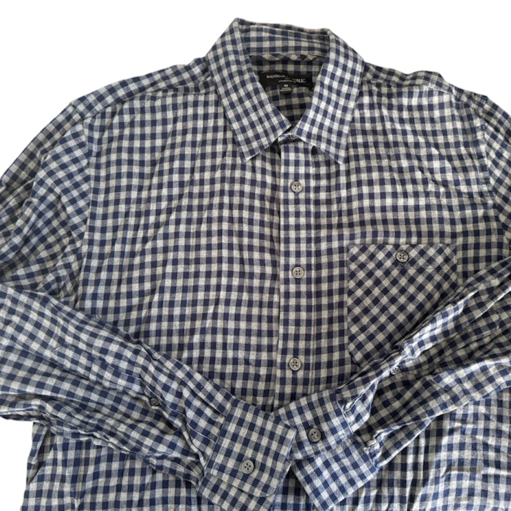 Blue and Grey Checkered Shirt